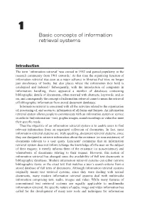Basic Concepts in Information Retrieval