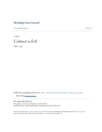 Contract As Evil Peter Linzer