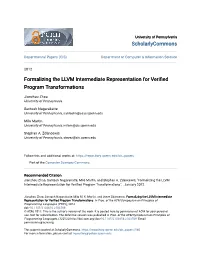Formalizing the LLVM Intermediate Representation for Verified Program Transformations