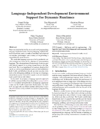 Language-Independent Development Environment Support for Dynamic Runtimes