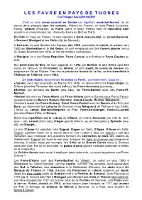 Page 1 L E S F a V R E E N P a Y S D E T H O N E S Par