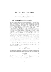 The Truth About Chess Rating 1 the Rating Expectation Function