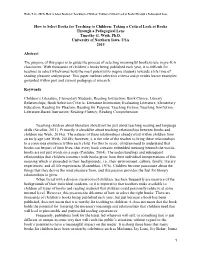 1 How to Select Books for Teaching to Children: Taking a Critical Look at Books Through a Pedagogical Lens Timothy G. Weih, Ph.D