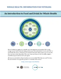 An Introduction to Food and Drink for Whole Health