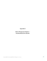 Appendix a Waste Management Regions