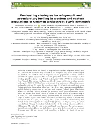 Contrasting Strategies for Wing‐Moult and Pre‐Migratory Fuelling In