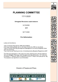 Development Control Weekly List
