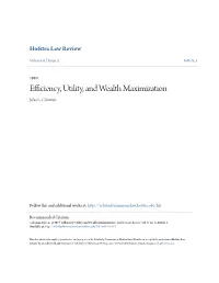 Efficiency, Utility, and Wealth Maximization Jules L