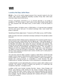 Luxottica Net Dips, Safilo Rises