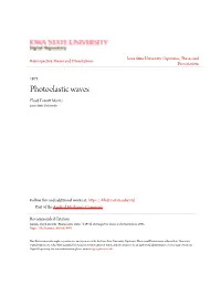 Photoelastic Waves Floyd Everett Orm Ris Iowa State University