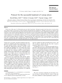 Protocol for the Successful Treatment of Venous Ulcers