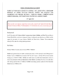 Public Information Document Notice of Proposed Change