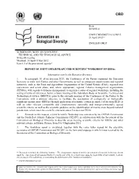 REPORT of JOINT OSPAR/NEAFC/CBD SCIENTIFIC WORKSHOP on Ebsas