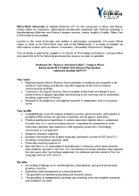 Rhine-Waal University of Applied Sciences with Its Two Campuses In