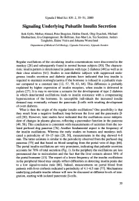Signaling Underlying Pulsatile Insulin Secretion