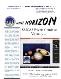 SMCAS Events Continue Virtually …