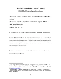 1 an Interview with Barbara Ribakove Gordon: NACOEJ's Efforts In