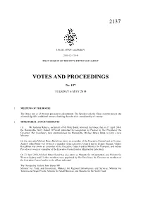 2137 Votes and Proceedings