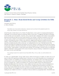 Beyond R. L. Stine: Read-Aloud Books and Group Activities for Fifth Graders