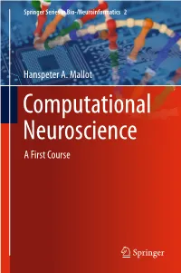 Computational Neuroscience a First Course Springer Series in Bio-/Neuroinformatics