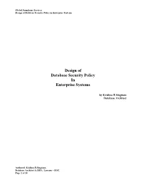 Design and Implement Database Security Policies in an Enterprise