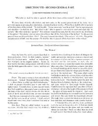 Direction Viii.—Second General Part