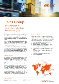 Enics Group EMS Partner of Choice for Industrial Electronics (IE)
