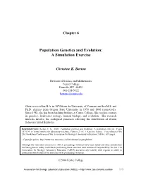 Population Genetics and Evolution: a Simulation Exercise