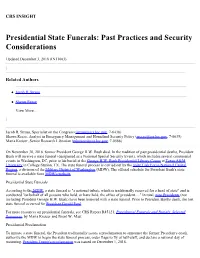 Presidential State Funerals: Past Practices and Security Considerations