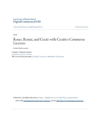 Reuse, Remix, and Create with Creative Commons Licenses