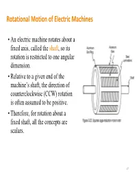 Rotational Motion of Electric Machines