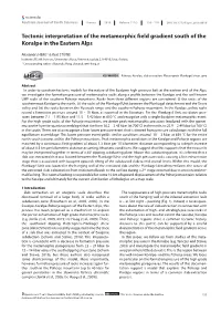 Tectonic Interpretation of the Metamorphic Field Gradient South of the Koralpe in the Eastern Alps