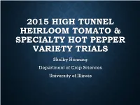 Updates and Observations on High Tunnel Production at DSAC