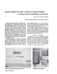 Using Xenon-133 and a Scintillation Camera to Evaluate Pulmonary Function