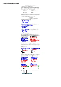 9.4 Arithmetic Series Notes