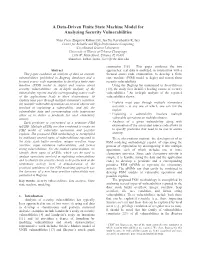 A Data-Driven Finite State Machine Model for Analyzing Security Vulnerabilities