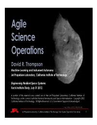 Agile Science Operations David R