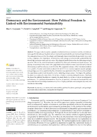 Democracy and the Environment: How Political Freedom Is Linked with Environmental Sustainability