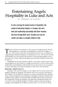 Entertaining Angels: Hospitality in Luke and Acts by Andrew Arter B U R Y
