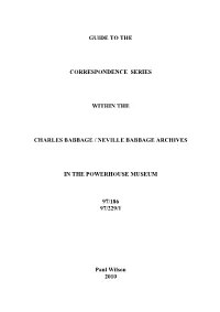 Guide to the Correspondence Series Within The