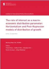 Horizontalism and Post-Keynesian Models of Distribution of Growth