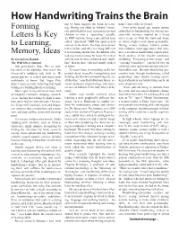 How Handwriting Trains the Brain – Forming Letters Is Key to Learning