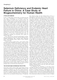 Li, 2007. Selenium Deficiency and Endemic Heart Failure in China
