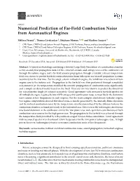 Numerical Prediction of Far-Field Combustion Noise from Aeronautical Engines