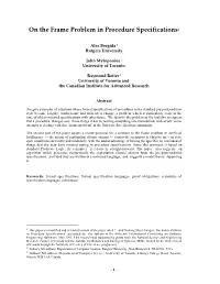 On the Frame Problem in Procedure Specifications1