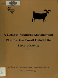 A Cultural Resource Management Plan for the Fossil Falls/Little Lake Locality