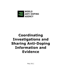Coordinating Investigations and Sharing Anti-Doping Information and Evidence