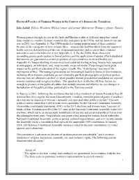 Electoral Practice of Tunisian Women in the Context of a Democratic Transition