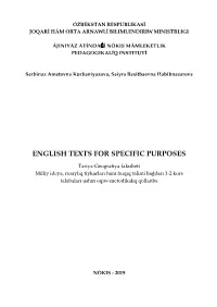 English Texts for Specific Purposes