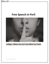 Free Speech in Peril